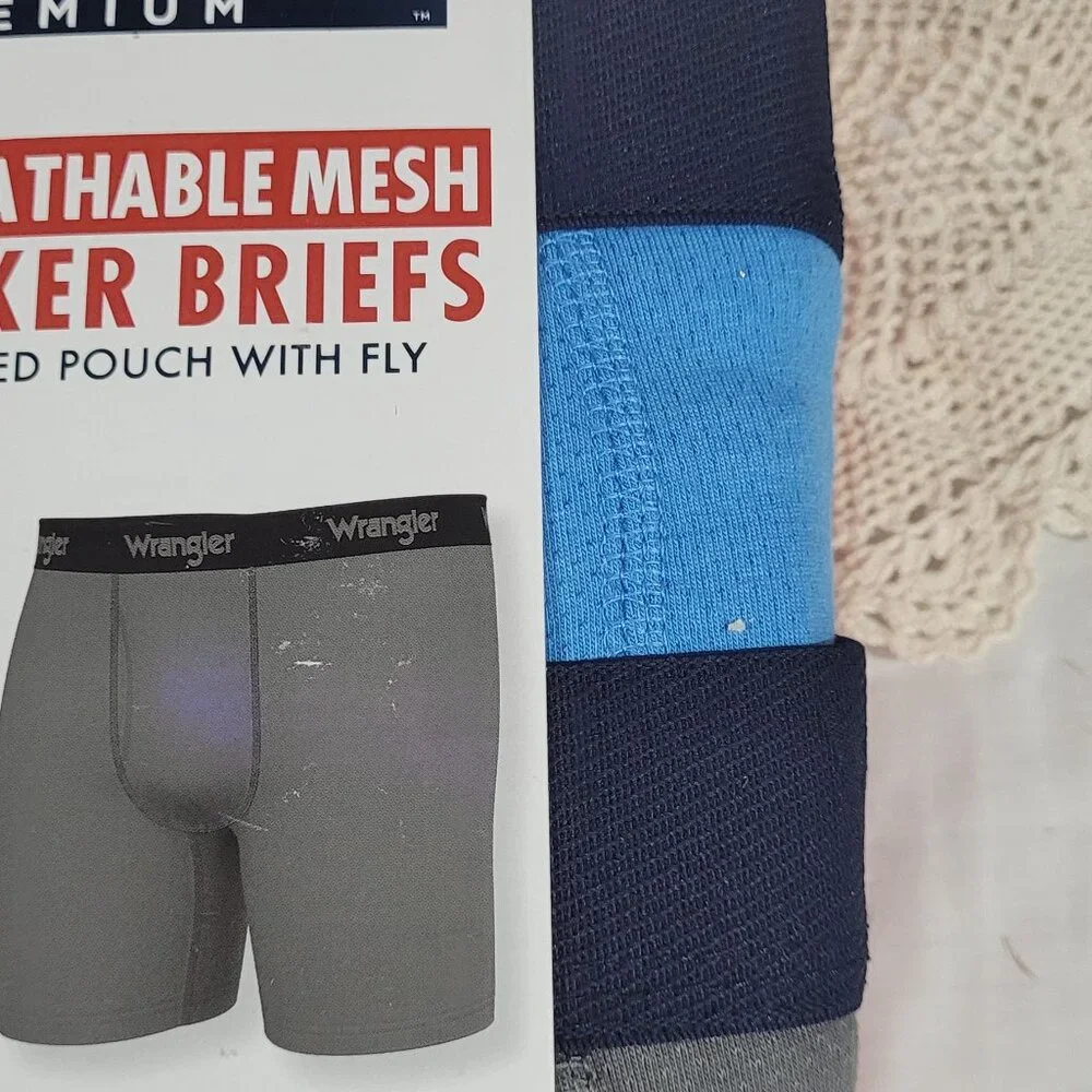 NEW-Wrangler‎ 6 packMen's Boxer Briefs Cotton Stretch Black, Gray 2XL
